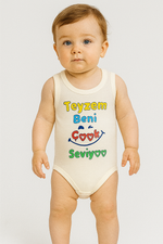 ünisex teyzem beni çok seviyor yazılı sıfır kollu çıtçıtlı bady