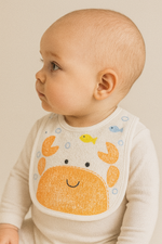 ünisex yengeç baskılı bebek önlüğü