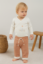 Unisex Waffle Kumaş Bel Kısmı Lastikli Bağcık Detaylı Uzun Paçalı Alt Pantolon