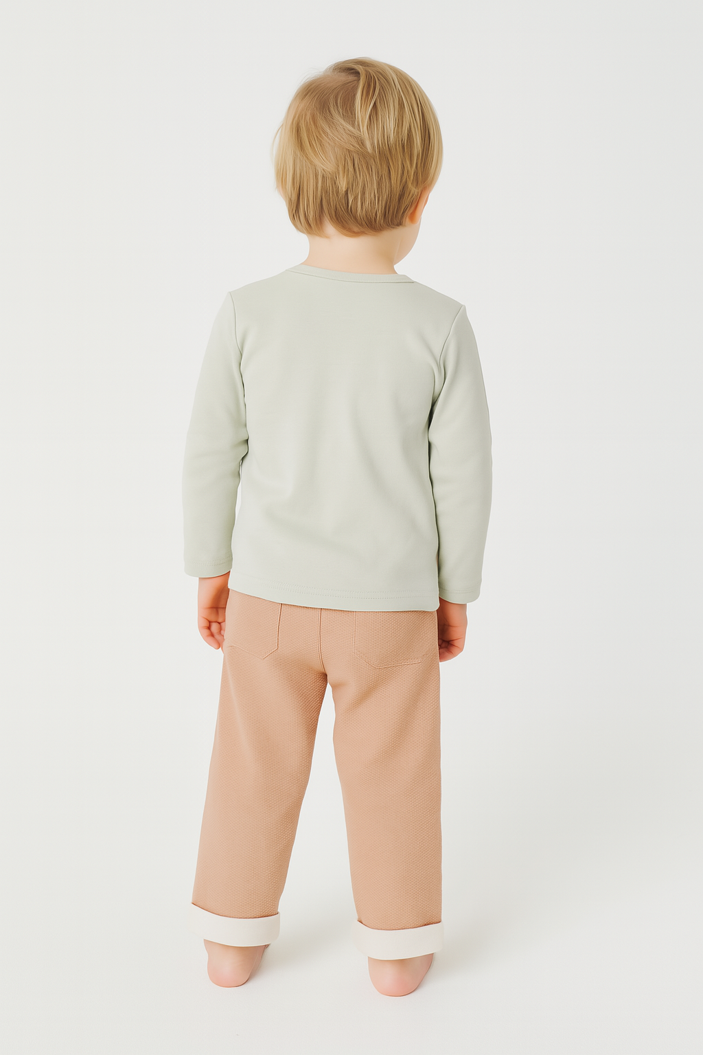 Erkek Bebek Uçan Balon Baskılı Uzun Kollu Sweat Waflee Kumaşlı Pantolon Takım