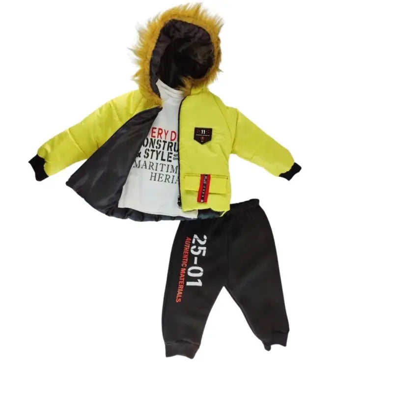 Bebek 3’Lü Kışlık Takım | Şişme Mont & Alt & Sweat | 6 - 12 Ay - Bebek Giyim/Erkek Bebek Giyim/Erkek Bebek Mont