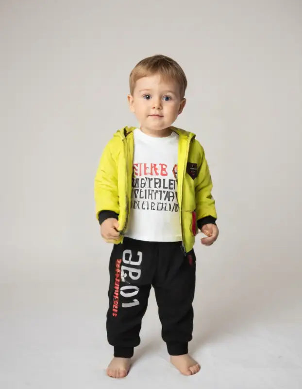 Bebek 3’Lü Kışlık Takım | Şişme Mont & Alt & Sweat | 6 - 12 Ay - Bebek Giyim/Erkek Bebek Giyim/Erkek Bebek Mont