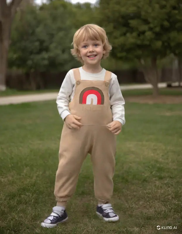 Bebek Kalın Salopet Takımı | 3-12 Ay | Açık Kahve | Salopet & Beyaz Sweat - Bebek Giyim/Erkek Bebek Giyim/Erkek Bebek