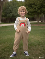 Bebek Kalın Salopet Takımı | 3-12 Ay | Açık Kahve | Salopet & Beyaz Sweat - Bebek Giyim/Erkek Bebek Giyim/Erkek Bebek