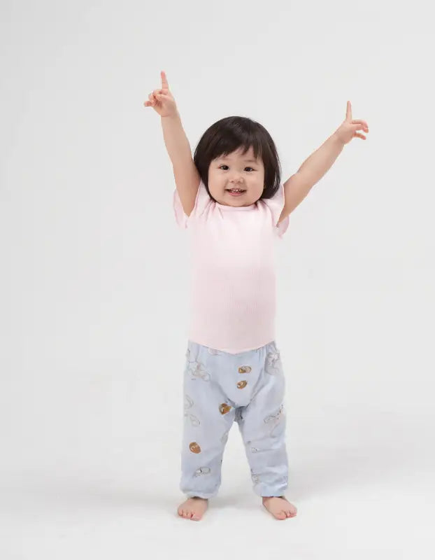 Erkek Bebek Ayıcık Baskılı Patikli Tek Alt - Patikli - Pamuklu - Beli Lastikli -Ayıcık Baskılı -1 -3 Ay - Bebek