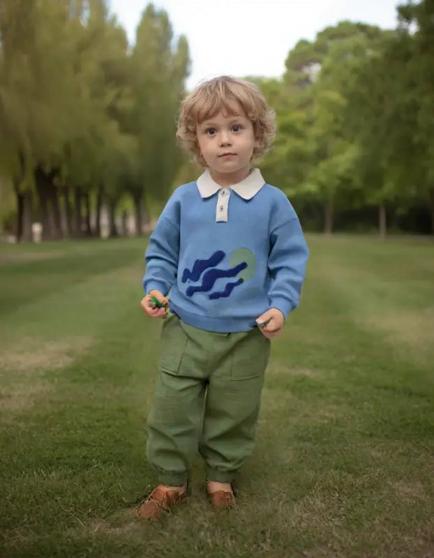 Erkek Bebek Gömlek Yaka Waffle Kumaş Mavirenk 2Li Takım - Bebek Giyim/Erkek Bebek Giyim/Erkek Bebek Takımları