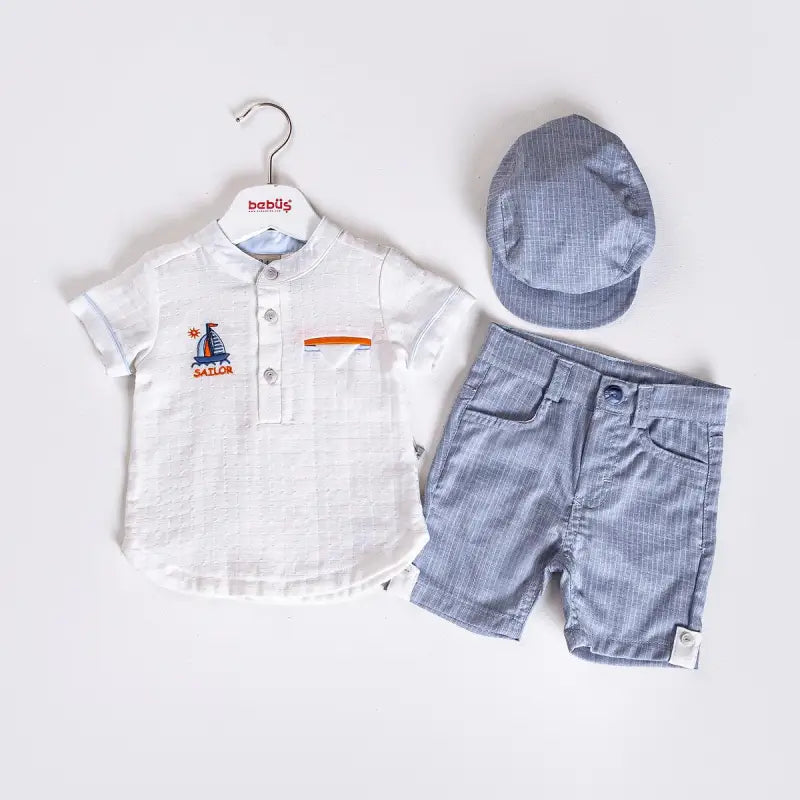 Erkek Bebek Keten Gömlekli Şortlu 2Li Takım9-12-18-24 Ay - Kategorisiz