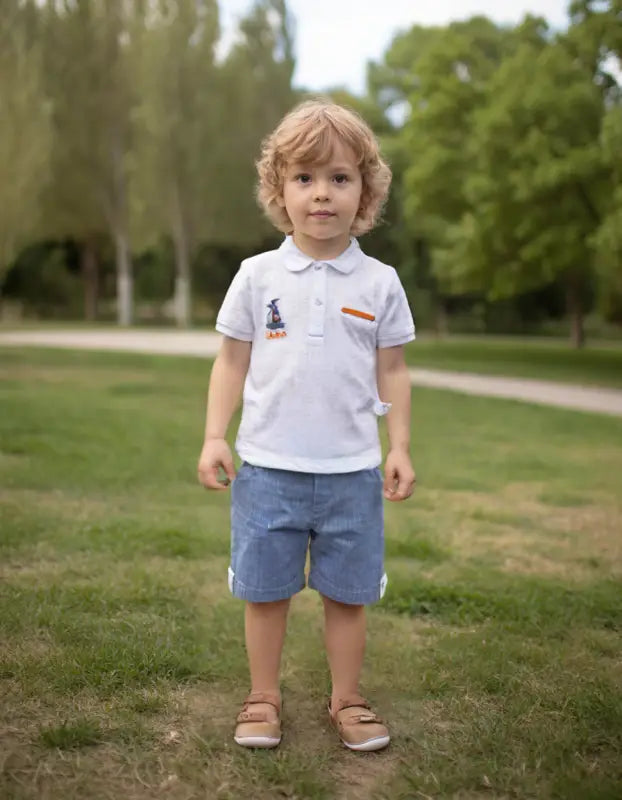 Erkek Bebek Keten Gömlekli Şortlu 2Li Takım9-12-18-24 Ay - Kategorisiz