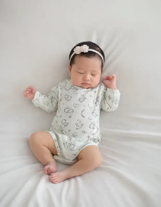 Erkek Bebek Kuzu Baskılı Pamuklu Uzun Kollu Çıtçıtlı Bady - Bebek Giyim/Erkek Bebek Giyim/Erkek Bebek Zıbın