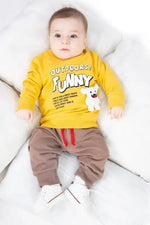 Erkek Bebek Outdoors Funny Yazılı Ayıcık Figürlü 2Li Takım - Bebek Giyim/Erkek Bebek Giyim/Erkek Bebek Takımları