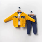 Erkek Çocuk 3’Lü Takımı | Ceket & Sweat & Alt | Sarı & Lacivert | 3 - 6 Yaş - Erkek Çocuk Giyim/Erkek Çocuk Takım