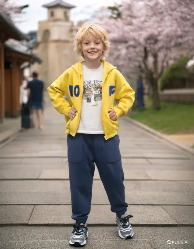 Erkek Çocuk 3’Lü Takımı | Ceket & Sweat & Alt | Sarı & Lacivert | 3 - 6 Yaş - Erkek Çocuk Giyim/Erkek Çocuk Takım