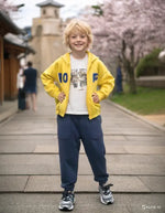 Erkek Çocuk 3’Lü Takımı | Ceket & Sweat & Alt | Sarı & Lacivert | 3 - 6 Yaş - Erkek Çocuk Giyim/Erkek Çocuk Takım