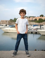 Erkek Çocuk 8-12 Yaş Mavi Kot Pantolon - Konforlu Ve Şık Tasarım - Erkek Çocuk Giyim/Erkek Çocuk Pantolon