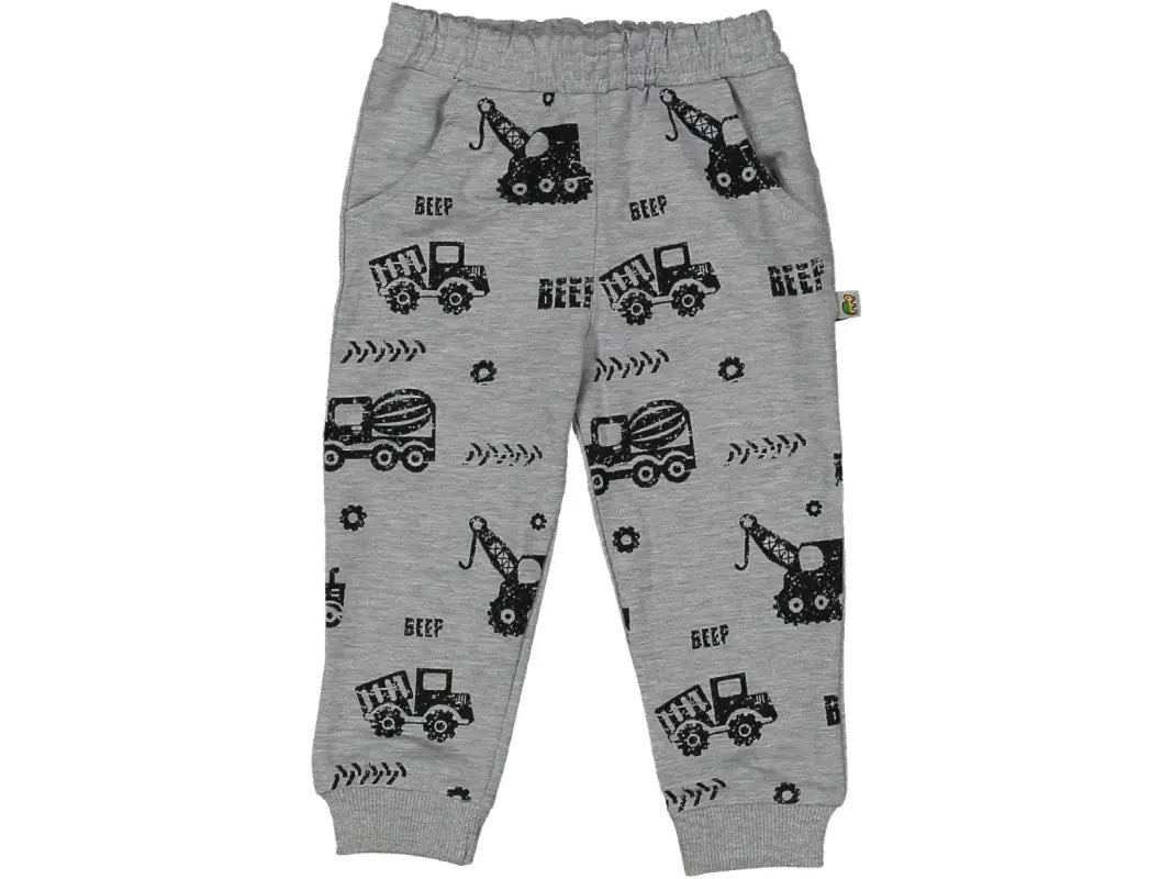 Erkek Çocuk Cepli Beli Lastikli Ribanalı Kamyon Baskılı Alt Eşofman - Erkek Çocuk Giyim/Erkek Çocuk Tek Alt