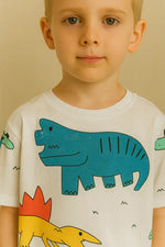 Erkek Çocuk Dinazor Baskılı Kısa Kol Tişörtlü - Şortlu Takım - Bebek Giyim/Erkek Bebek Giyim/Erkek Bebek Takımları