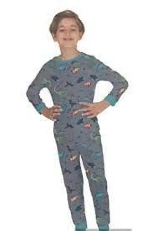 Erkek Çocuk Dino Baskılı Pamuk Pijama Takımı - Rahat Kesim Yüksek Kaliteli Malzeme - Erkek Çocuk Giyim/Erkek Çocuk