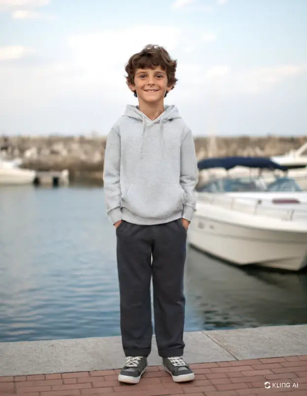 Erkek Çocuk Duble Paça Cep Kısmı Armalı Jogger Eşofman Altı - Erkek Çocuk Giyim/Erkek Çocuk Tek Alt