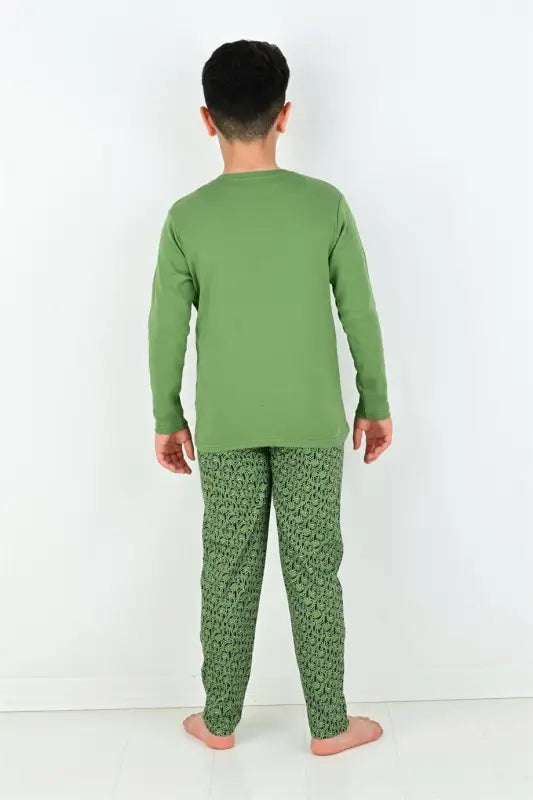 Erkek Çocuk Game Dan Gereos Ayıcık Baskılı Yeşil Renk Uzun Kollu Pijama Tk. - Erkek Çocuk Giyim/Erkek Çocuk Pijama &