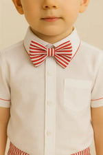 Erkek Çocuk Kısa Kol Gömlekli - Papyonlu - Şortlu Takım - Bebek Giyim/Erkek Bebek Giyim/Erkek Bebek Takımları