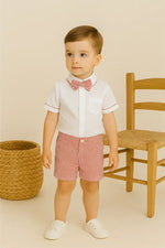 Erkek Çocuk Kısa Kol Gömlekli - Papyonlu - Şortlu Takım - Bebek Giyim/Erkek Bebek Giyim/Erkek Bebek Takımları