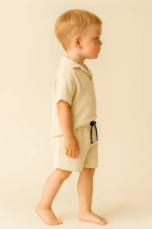 Erkek Çocuk Kısa Kollu - Müslin Kumaş - Şortlu Takım - Erkek Çocuk Giyim/Erkek Çocuk Takım