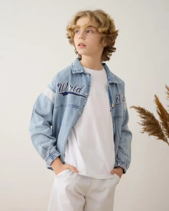 Erkek Çocuk Kot Ceket | Mavi | Baharlık | 8 - 12 Yaş - Erkek Çocuk Giyim/Erkek Çocuk Ceket