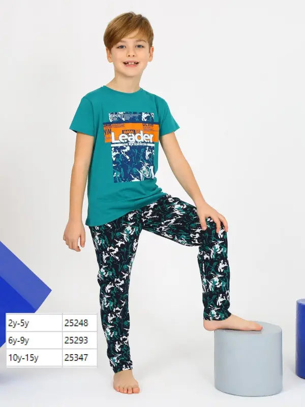 Erkek Çocuk Pijama Takımı | Kısa Kollu Tshirt Ve Eşofman Altı | 6-9 Yaş - Erkek Çocuk Giyim/Erkek Çocuk Pijama & Eşofman