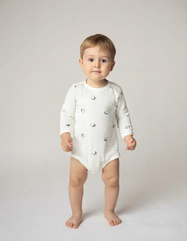 Erkek Çocuk Smile Yazılı Uzun Kollu Çıtçıtlı Bady - Bebek Giyim/Erkek Bebek Giyim/Erkek Bebek Zıbın