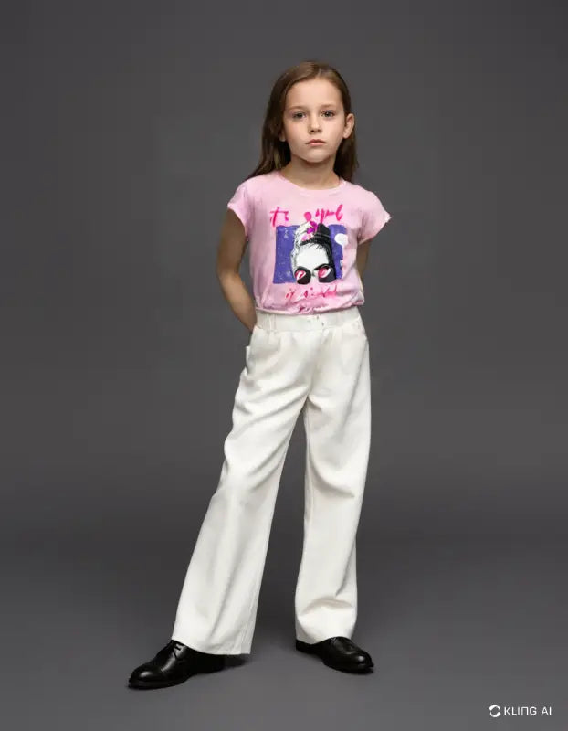Kısa Kollu Kız Çocuk Bisiklet Yaka T-Shirt | Pembe | 8 - 12 Yaş - Kız Çocuk Giyim/Kız Çocuk Tişört