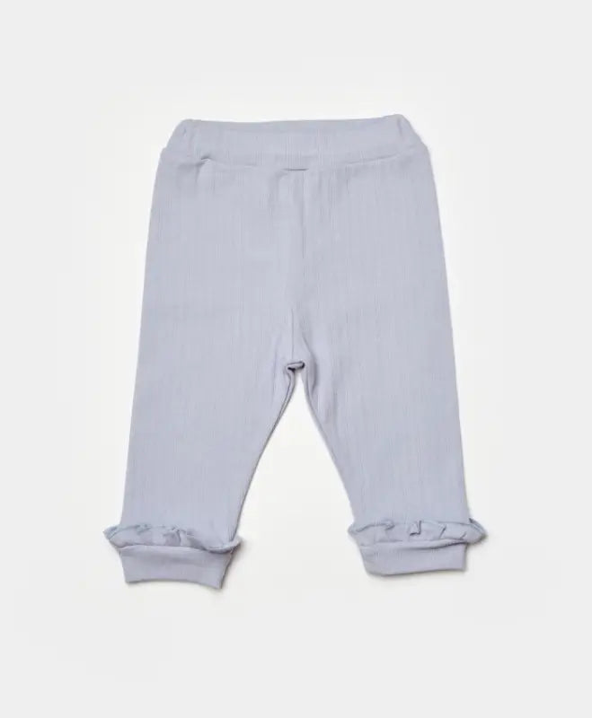 Kız Bebek Çiçek Nakışlı Bebe Yakalı Uzun Kol Mavi Renk 2Li Takım - Bebek Giyim/Kız Bebek Giyim/Kız Bebek Takımları