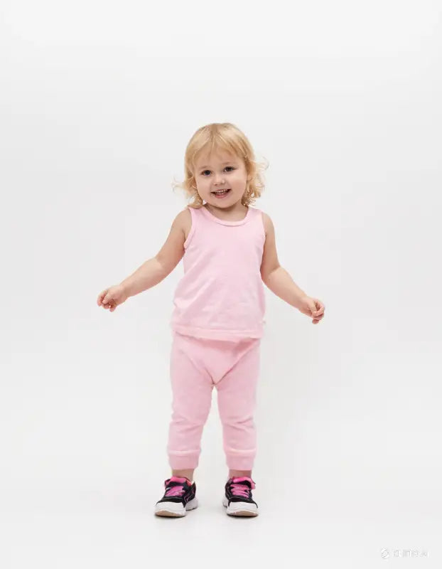 Kız Bebek Pamuklu Jakar Desenli Bebek Patiksiz Alt 2’Lü Takım - Pembe-Beyaz Renk - 3 - 24 Ay - Bebek Giyim/Kız Bebek