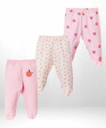 Kız Bebek Patikli 3Lü Tek Alt -Pamuklu- Pembe Renk-Şeftali Desenli-Kaşkorse-0-3-6 Ay - Bebek Giyim/Kız Bebek Giyim/Kız