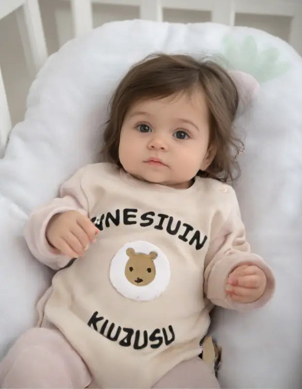 Kız Bebek Tulum | Annesinin Kuzusu | 3-6-9-12 Ay | Krem - Bebek Giyim/Kız Bebek Giyim/Kız Bebek Salopet