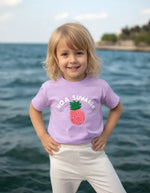 Kız Çocuk Hola Summer Yazılı Ananas Baskılı Mor Renk Tişört -3-4-5-6 -7 Yaş - Kategorisiz