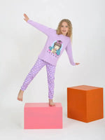 Kız Çocuk Let Your Dreams Fiyonklu Kız Baskılı Uzun Kol Pijama Takımı - Kız Çocuk Giyim/Kız Çocuk Pijama Takımları