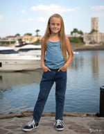 Kız Çocuk Mavi Kot Pantolon | 8 Yaş - Kız Çocuk Giyim/Kız Çocuk Pantolon