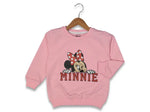 Kız Çocuk Minnie -Uzun Kollu- Bisiklet Yaka- Pembe Renk Sweatshirt - Kız Çocuk Giyim/Kız Çocuk Sweatshirt