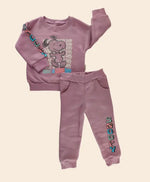 Kız Çocuk Mor Takımı | Uzun Kollu Sweat & Alt | 2 - 5 Yaş - Kız Çocuk Giyim/Kız Çocuk Takım