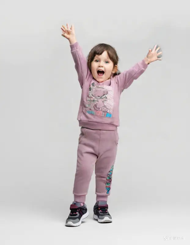 Kız Çocuk Mor Takımı | Uzun Kollu Sweat & Alt | 2 - 5 Yaş - Kız Çocuk Giyim/Kız Çocuk Takım