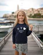 Kız Çocuk N Y Brooklyn 2025 Baskılı Siyah Renk Uzun Kollu Sweat - Kız Çocuk Giyim/Kız Çocuk Sweatshirt