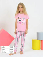 Kız Çocuk Pembe Pijama Takımı 6-9 Yaş Hola Baskılı - Kız Çocuk Giyim/Kız Çocuk Pijama Takımları
