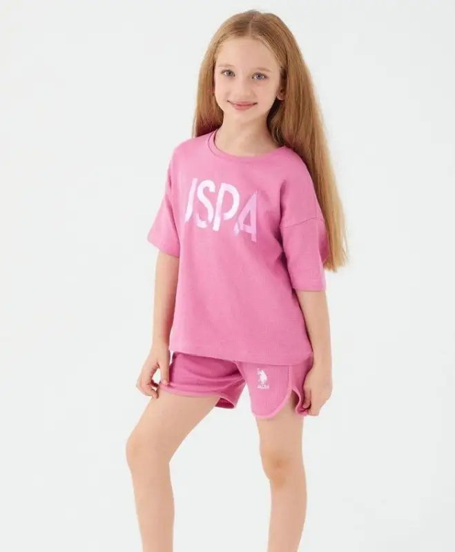 Kız Çocuk Pembe Takım | Şort & Tshirt | 9 - 15 Yaş - Kız Çocuk Giyim/Kız Çocuk Takım