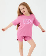 Kız Çocuk Pembe Takım | Şort & Tshirt | 9 - 15 Yaş - Kız Çocuk Giyim/Kız Çocuk Takım