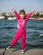 Kız Çocuk Pembe Takım | Sweat & Alt | 2 - 5 Yaş | Pembe & Beyaz Renk - Kız Çocuk Giyim/Kız Çocuk Takım