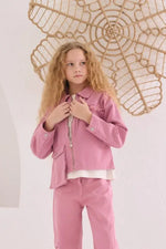 Kız Çocuk Pudra Pembe Fermuarlı Utility Takım – Cep Detaylı Ceket & Elastik Pantolon | 8-12 Yaş - Kız Çocuk Giyim/Kız