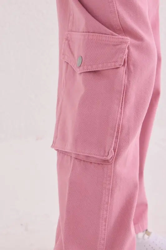 Kız Çocuk Pudra Pembe Fermuarlı Utility Takım – Cep Detaylı Ceket & Elastik Pantolon | 8-12 Yaş - Kız Çocuk Giyim/Kız