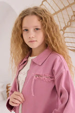 Kız Çocuk Pudra Pembe Fermuarlı Utility Takım – Cep Detaylı Ceket & Elastik Pantolon | 8-12 Yaş - Kız Çocuk Giyim/Kız