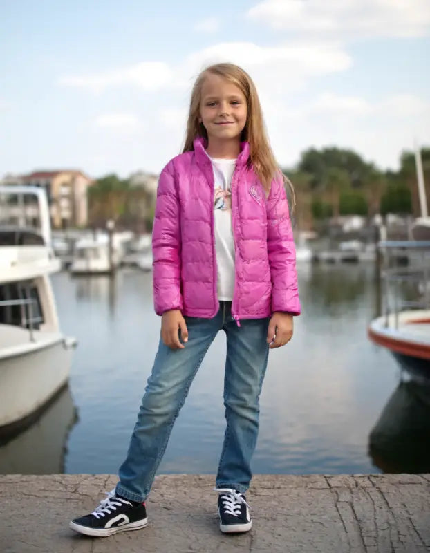 Kız Çocuk Şişme Mont | 6 - 10 Yaş | Pembe | Yandan Cepli | Fermuarlı Mont - Kız Çocuk Giyim/Kız Çocuk Mont