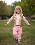 Kız Çocuk Şişme Yelekli Kalpli Balon Baskılı 3İp 3Lü Takım - Kız Çocuk Giyim/Kız Çocuk Takım